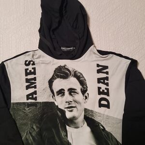 Dolce & Gabbana Black and White James Dean Hoodie Shirt
